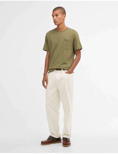 LANGDON POCKET T SHIRT GREY OLIVE