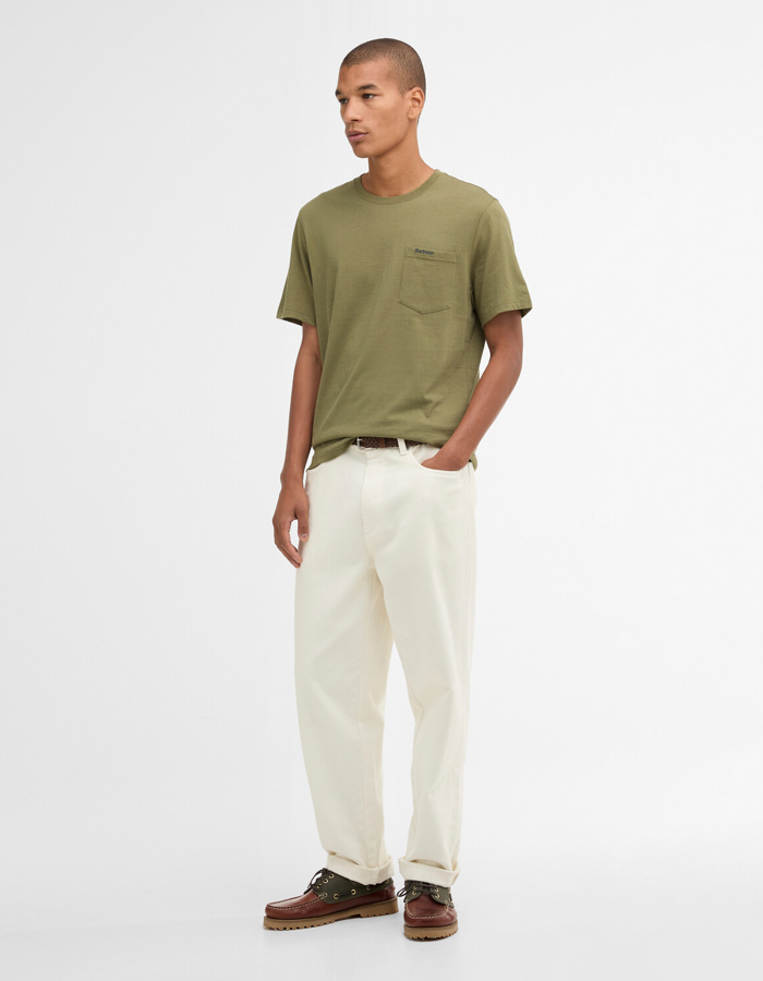 LANGDON POCKET T SHIRT GREY OLIVE