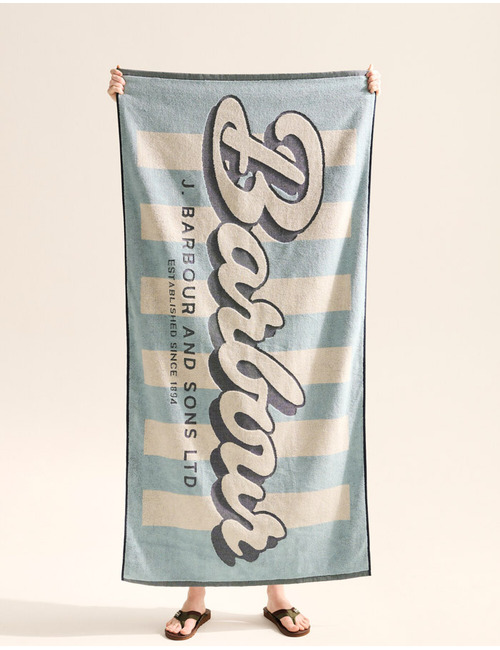 Archive strandhanddoek in surf blue logo