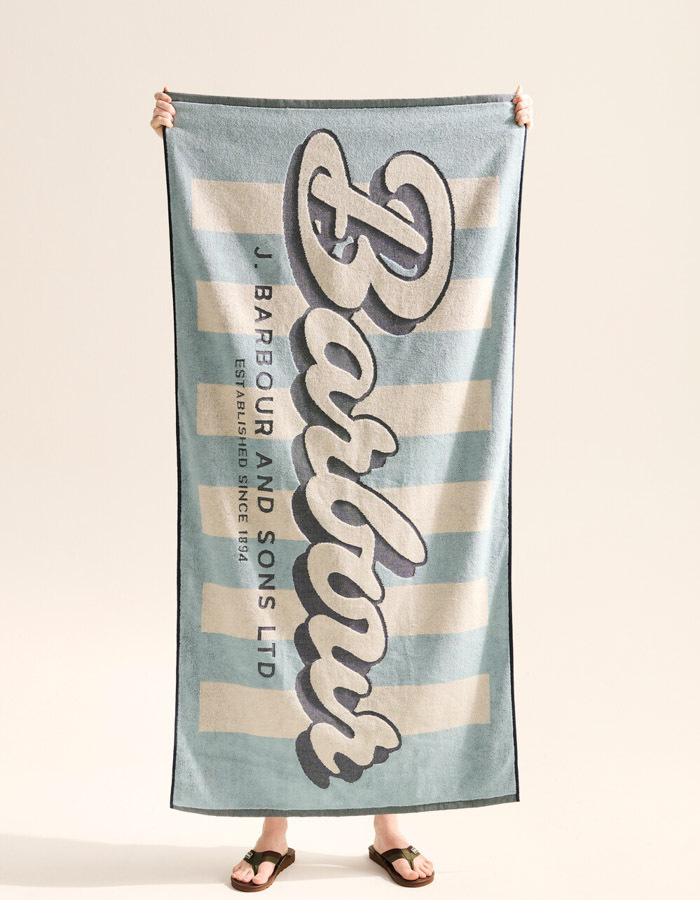 Archive strandhanddoek in surf blue logo