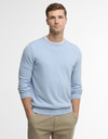 Pima cotton crew neck trui in blue haze