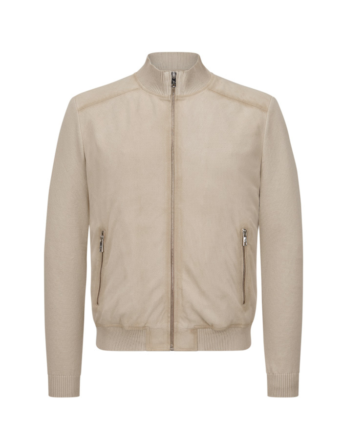 Leren blouson MSRicardo in licht beige