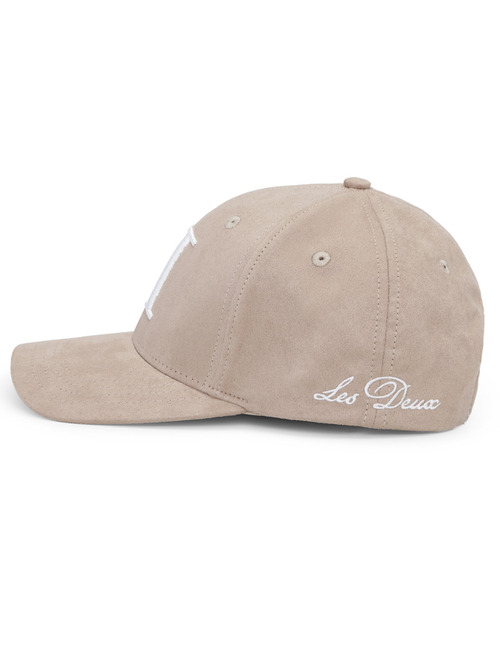 Encore suede baseball cap in dark sand