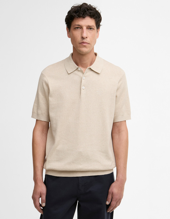 Muston Linen Blend Knitted Polo Shirt