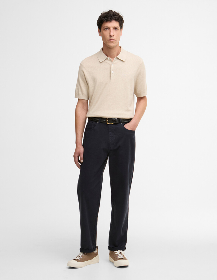 Muston Linen Blend Knitted Polo Shirt