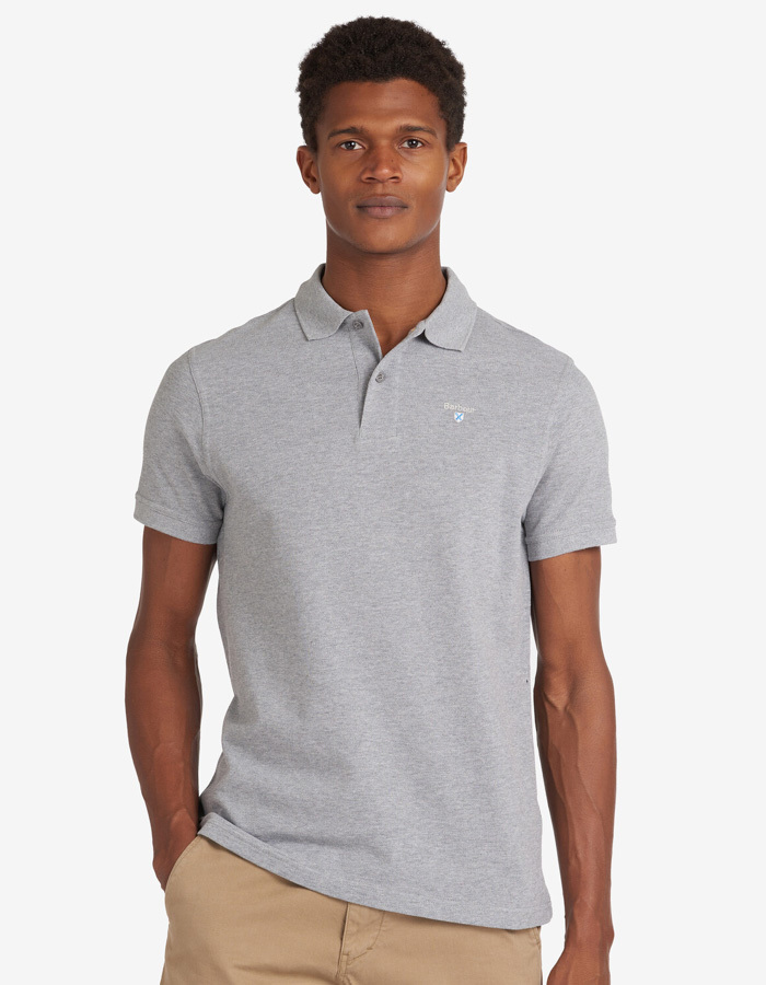 Original sports tailored polo shirt in grey marl