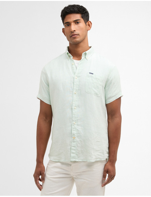 Barbour hemd met korte mouw blauw