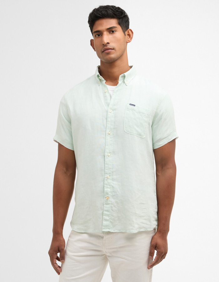 Barbour hemd met korte mouw blauw