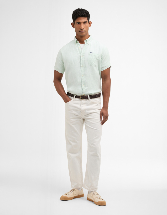 Barbour hemd met korte mouw blauw