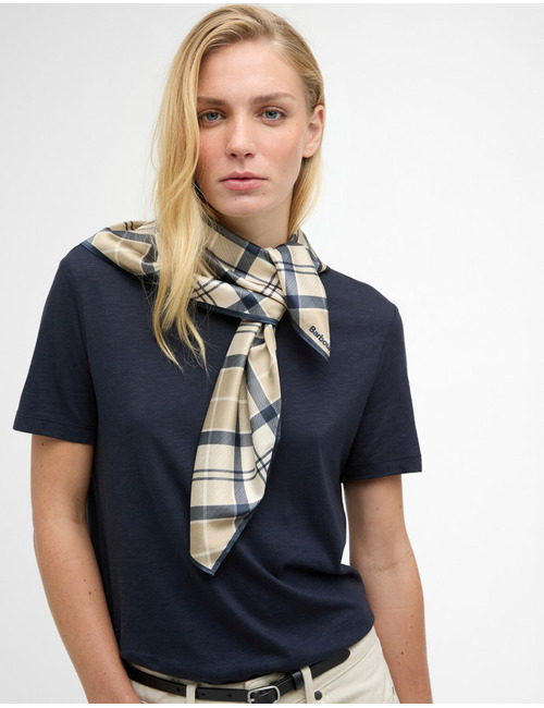 Kinsale head neck scarf in dress indigo tartan