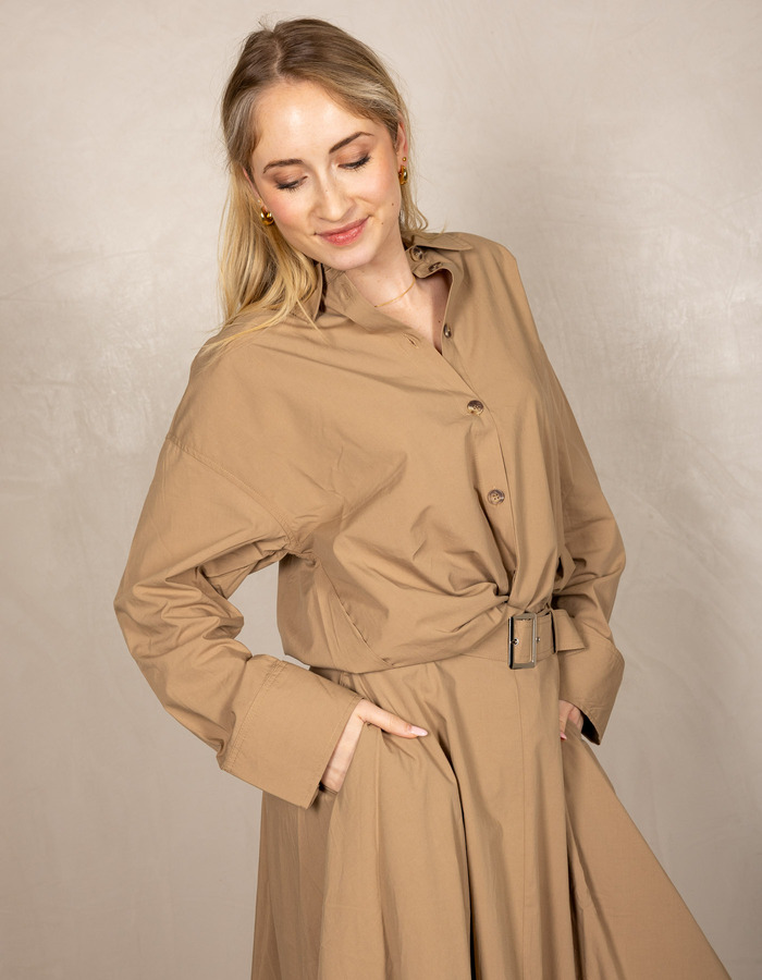 Freequent lange mouw bloes taupe