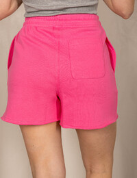 Sweatshort met elastische taille hot pink