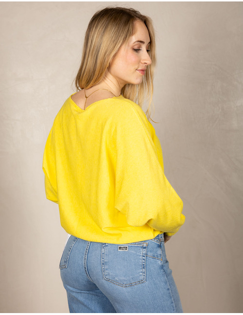 Beau Et Lou pull met ronde hals geel