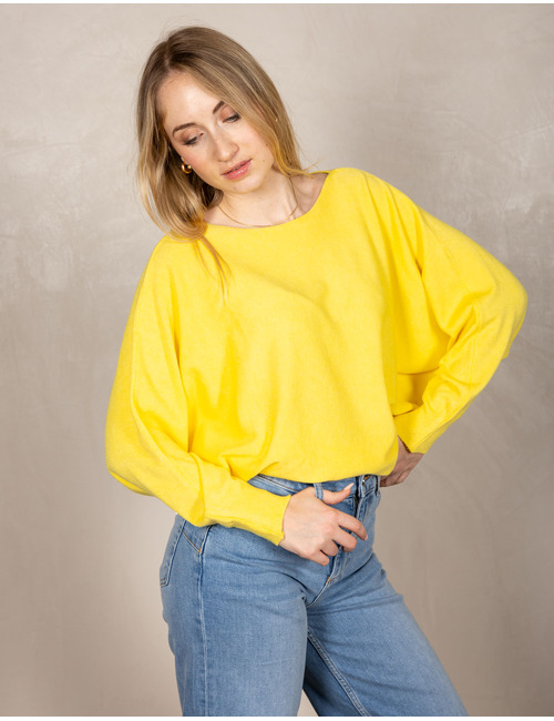 Beau Et Lou pull met ronde hals geel