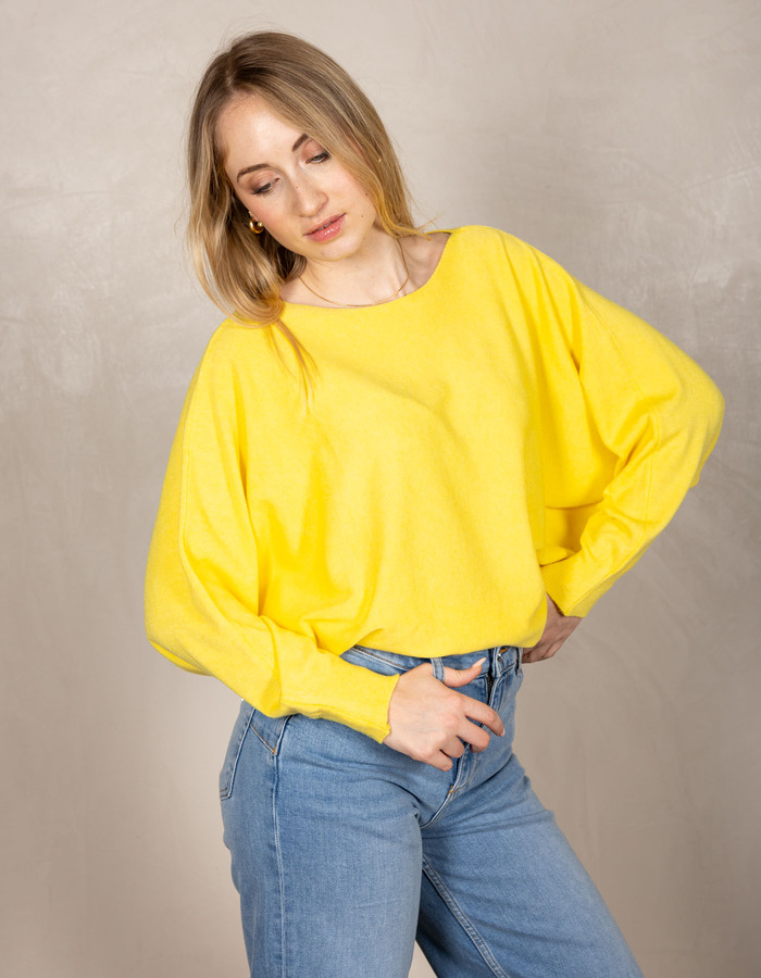 Beau Et Lou pull met ronde hals geel