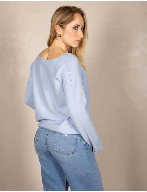 Beau Et Lou pull met v-hals blauw