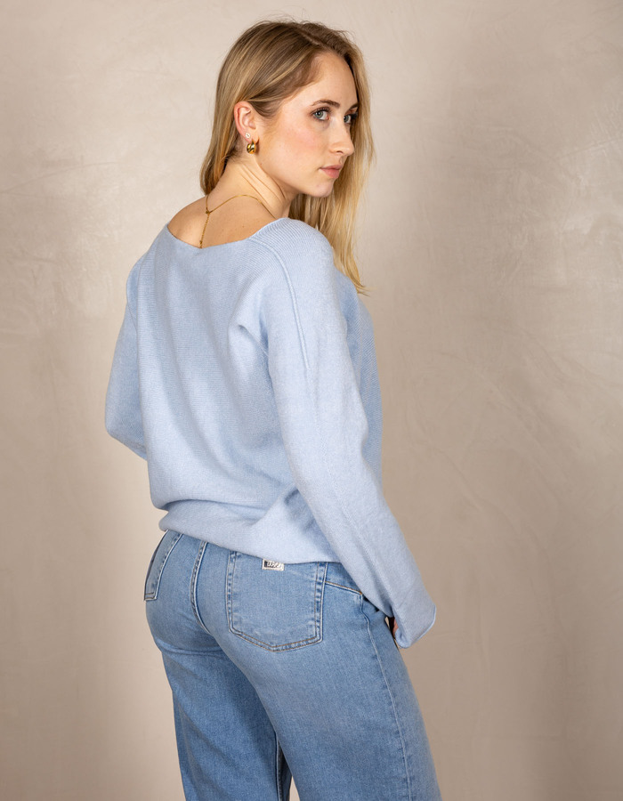 Beau Et Lou pull met v-hals blauw