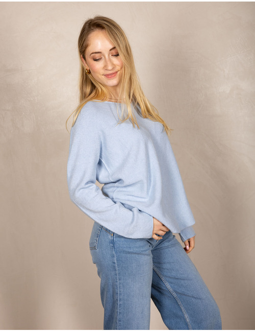 Beau Et Lou pull met v-hals blauw