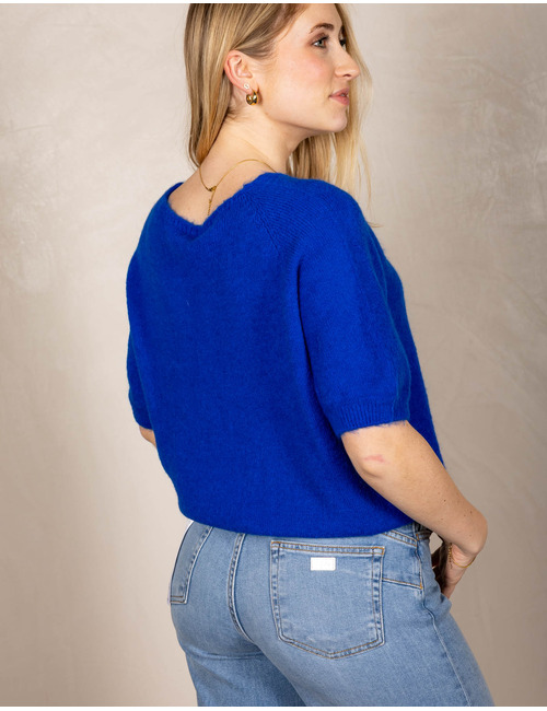 Beau Et Lou pull met v-hals blauw