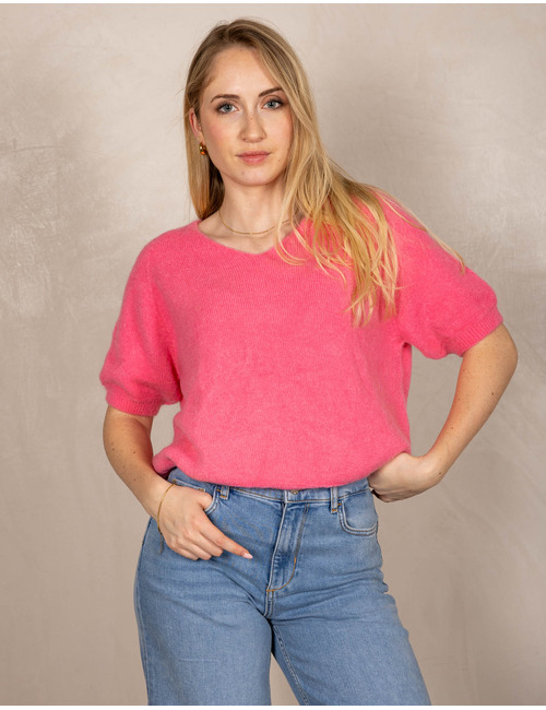 Beau Et Lou pull met v-hals roze