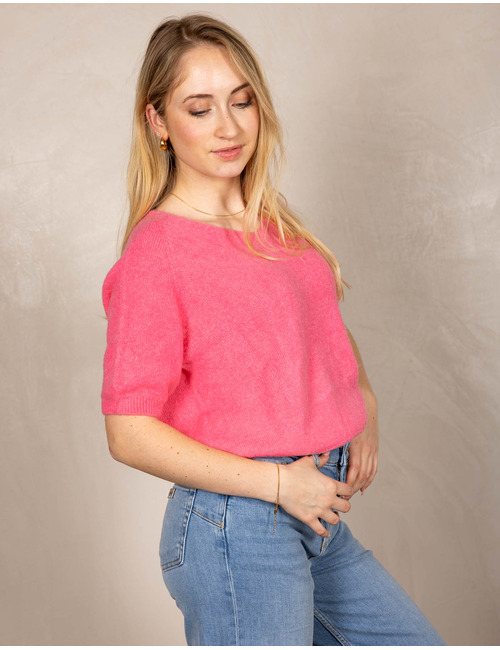 Beau Et Lou pull met v-hals roze