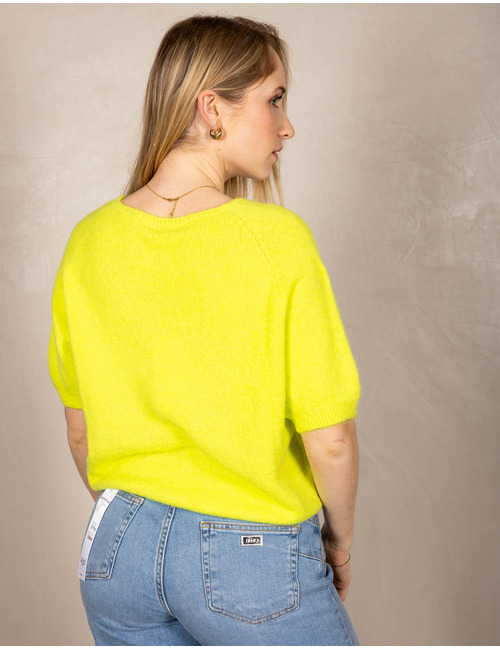 Beau Et Lou pull met v-hals green fluo