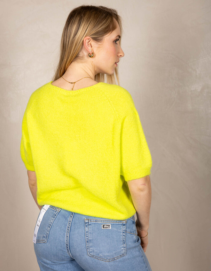 Beau Et Lou pull met v-hals green fluo