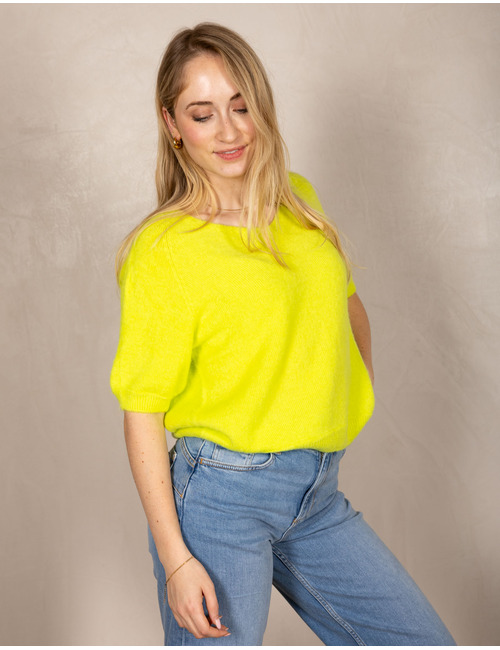 Beau Et Lou pull met v-hals green fluo