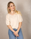 Beau Et Lou pull met v-hals beige