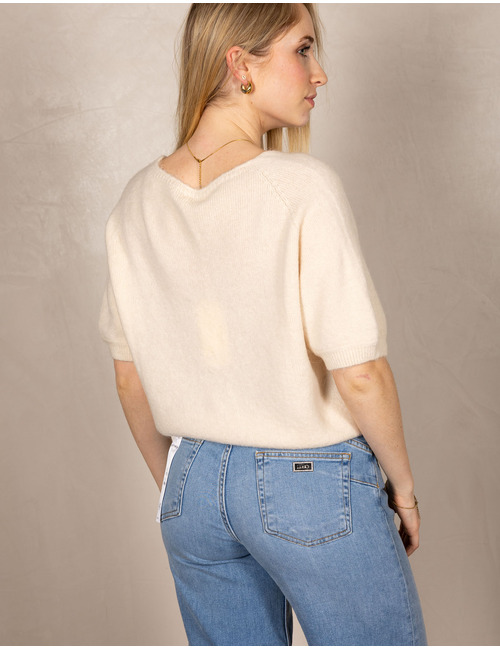 Beau Et Lou pull met v-hals beige