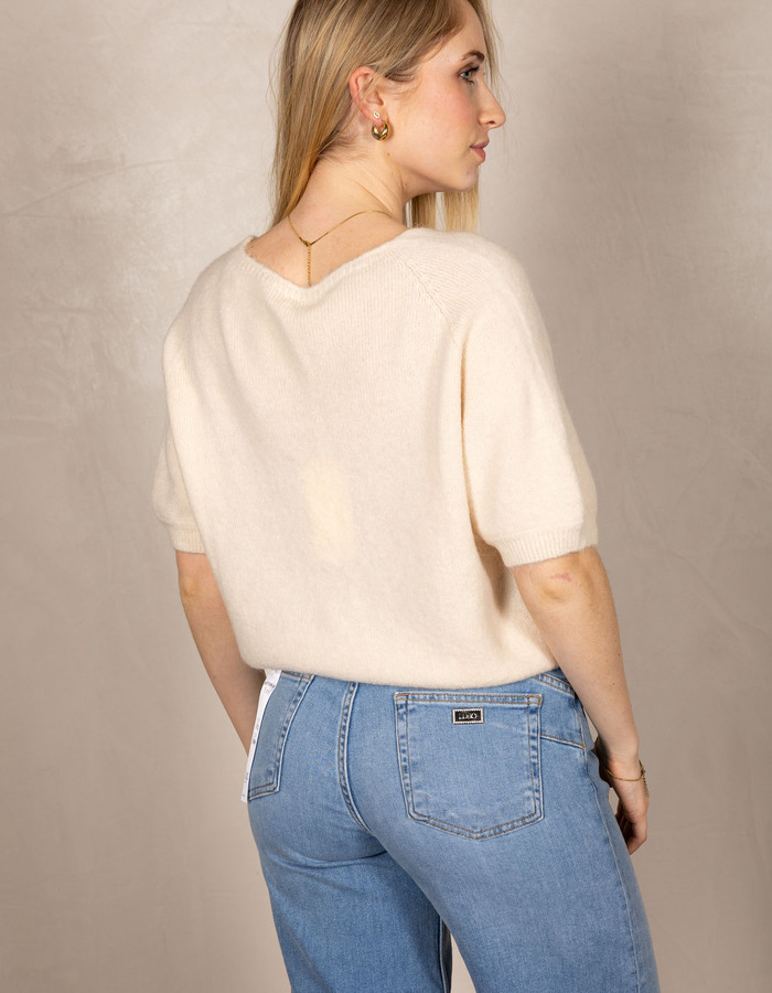 Beau Et Lou pull met v-hals beige