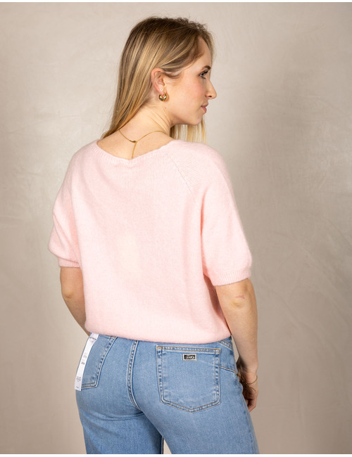 Beau Et Lou pull met v-hals roze