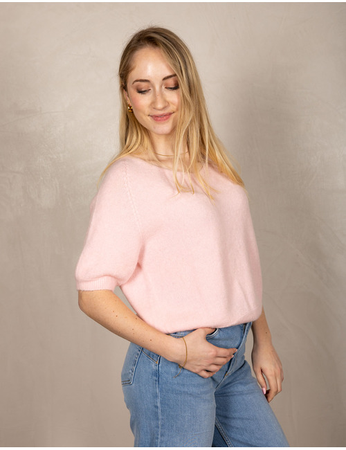 Beau Et Lou pull met v-hals roze