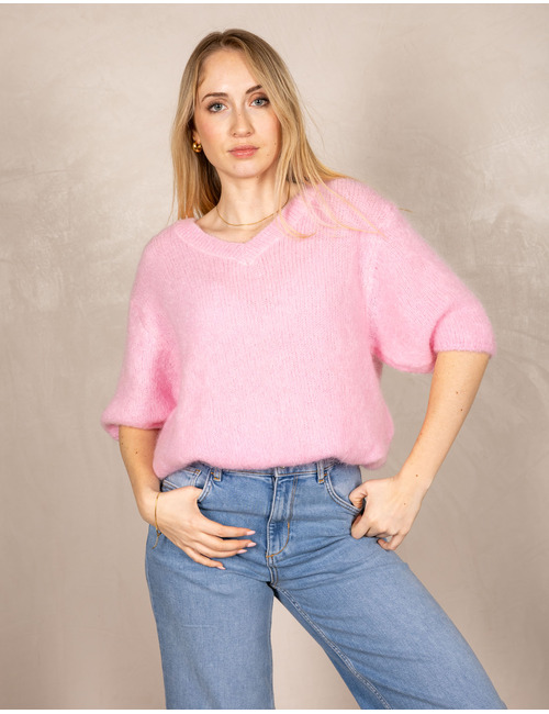 Beau Et Lou pull met v-hals roze