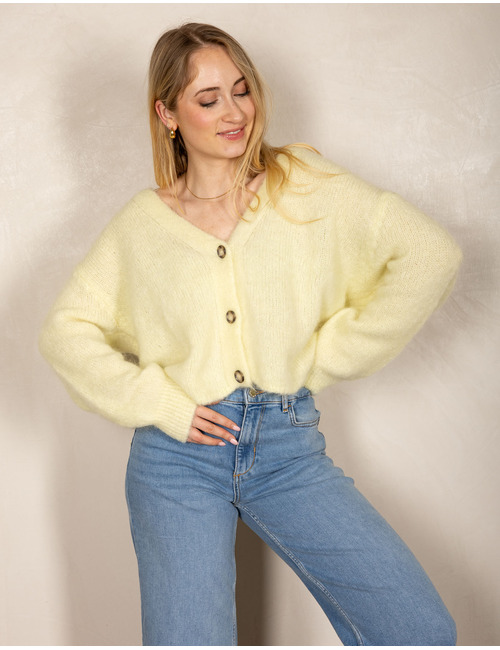 Beau Et Lou lange mouw gilet geel