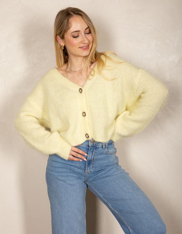 Beau Et Lou lange mouw gilet geel