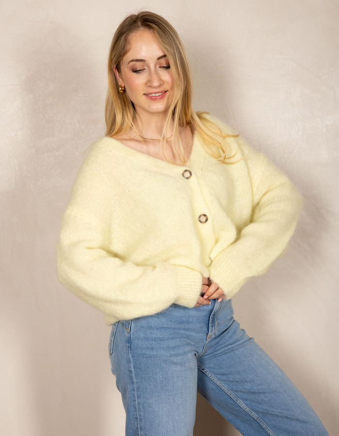 Beau Et Lou lange mouw gilet geel