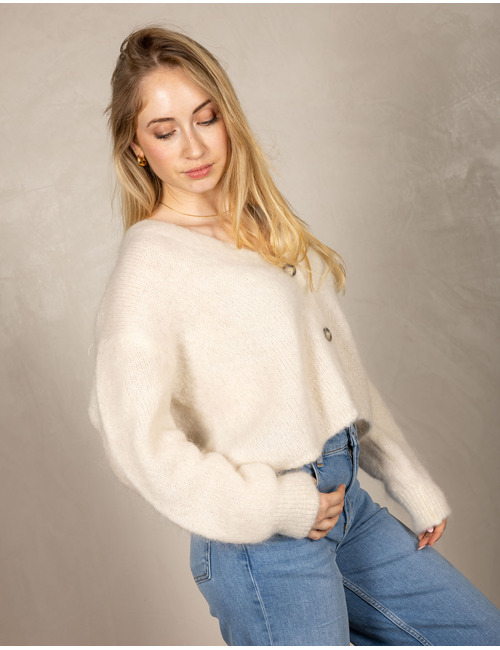 Beau Et Lou lange mouw gilet beige