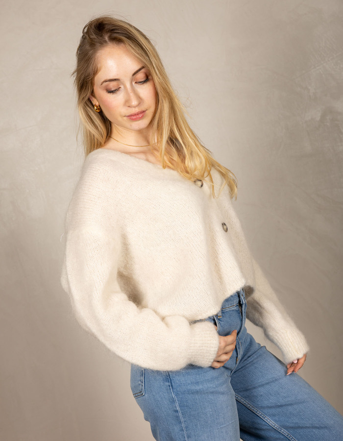 Beau Et Lou lange mouw gilet beige