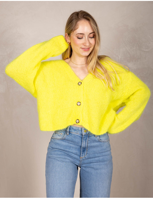 Beau Et Lou lange mouw gilet geel