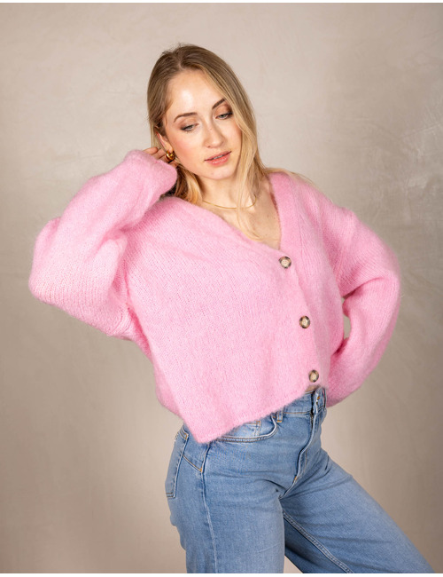 Beau Et Lou lange mouw gilet roze