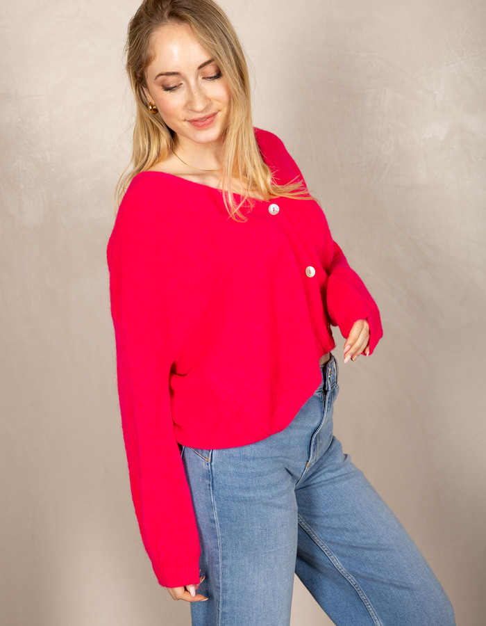 Beau Et Lou lange mouw pull fuchsia