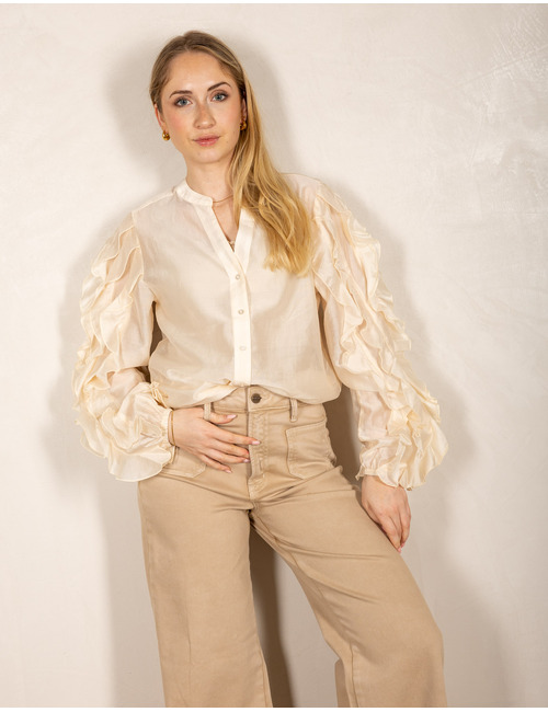 Nukus lange mouw bloes ecru