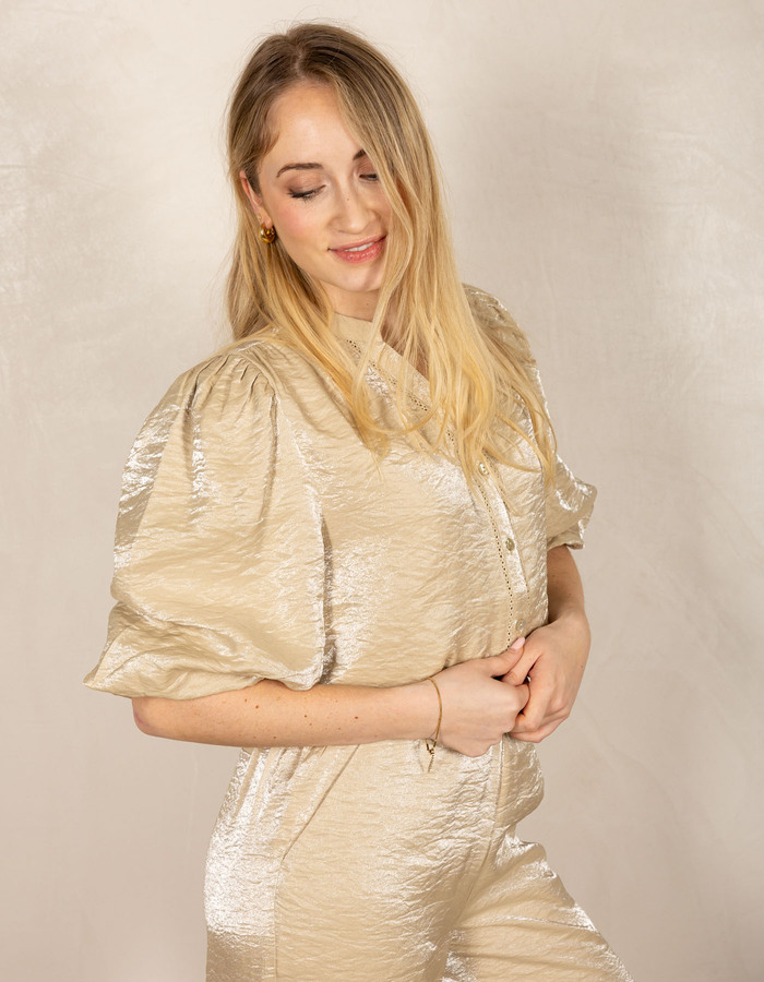 Nukus lange mouw bloes beige