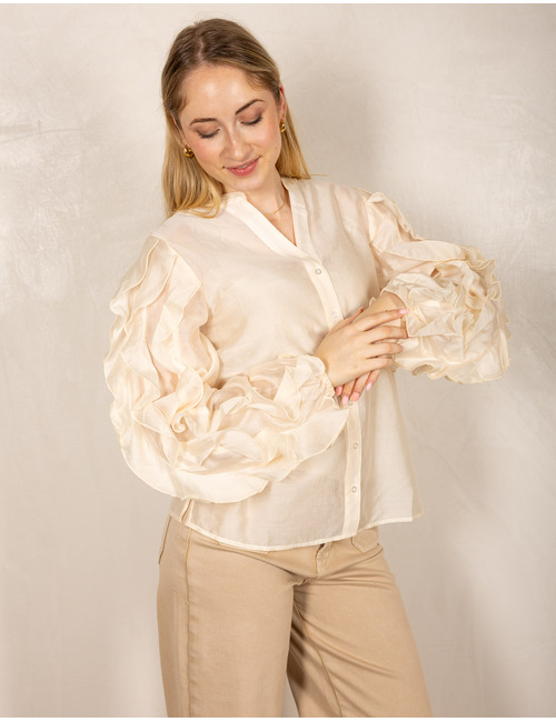 Nukus lange mouw bloes ecru