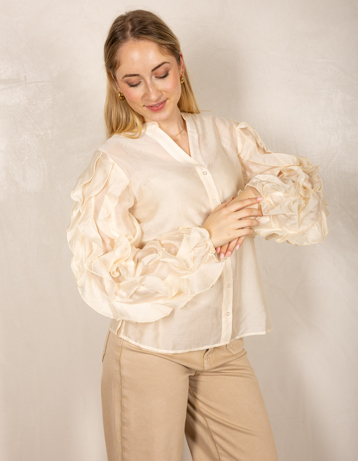 Nukus lange mouw bloes ecru