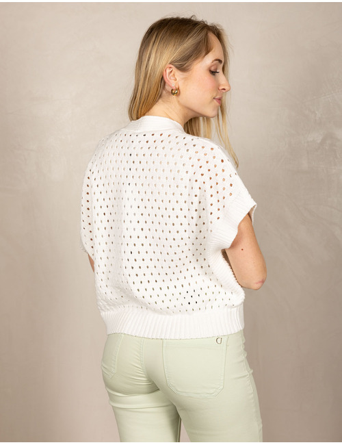 Xandres gilet zonder mouw wit