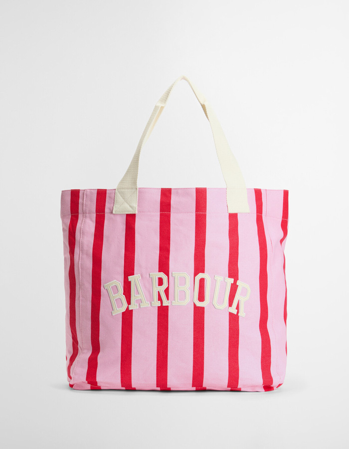 Emily stripe tote bag in cherry blossom