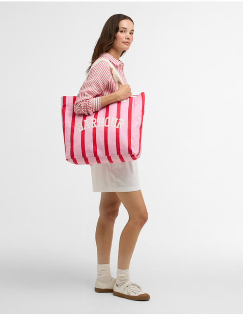 Emily stripe tote bag in cherry blossom