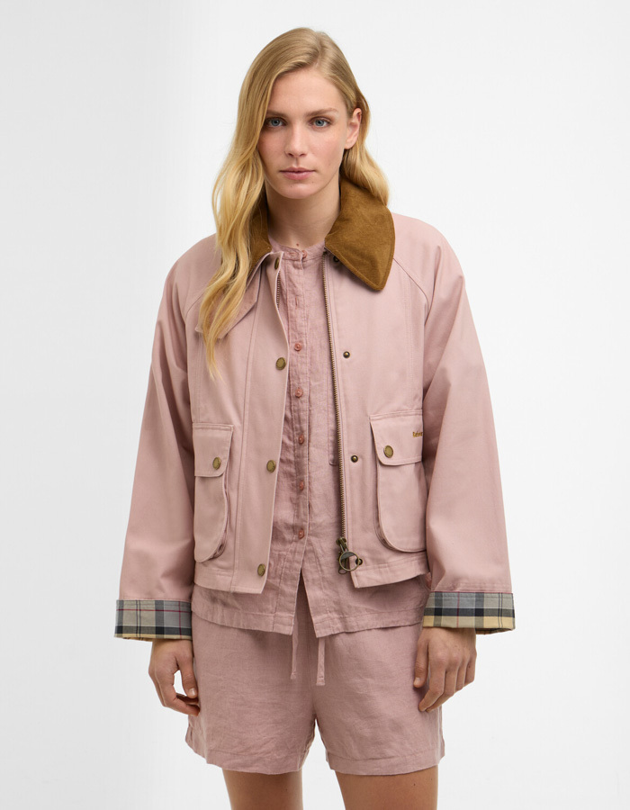 Cropped beadnell casual jacket in gardenia dress beige